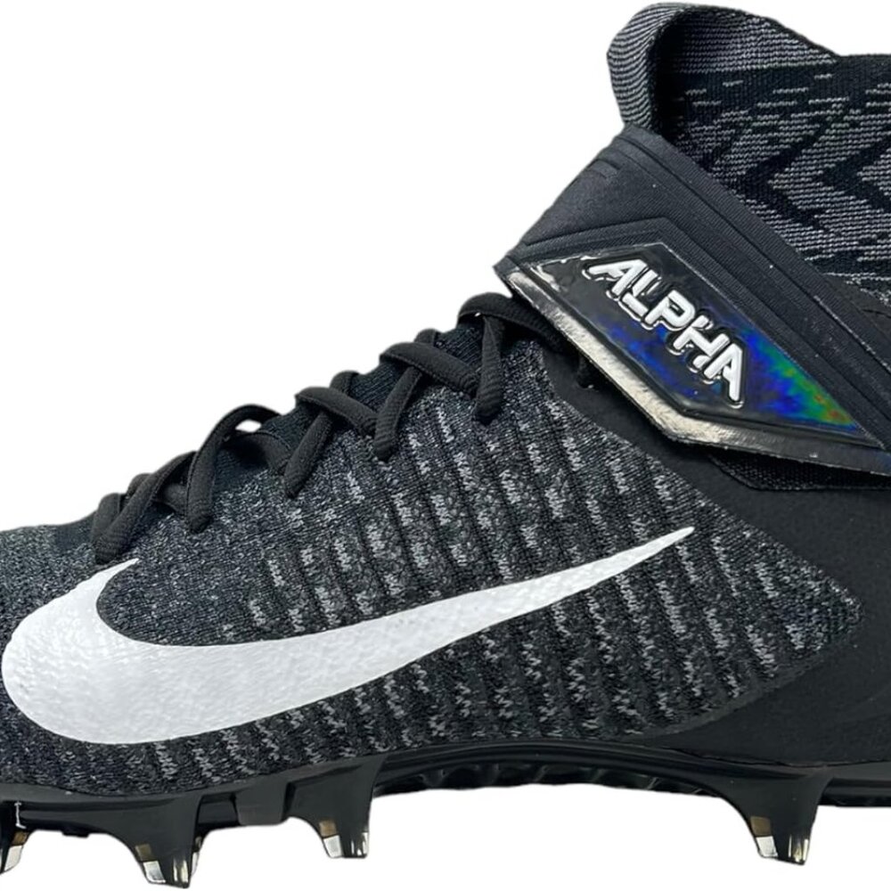 size 8.5-Nike Alpha Menace Elite 2 Football Cleats Men's Size Black Flyknit